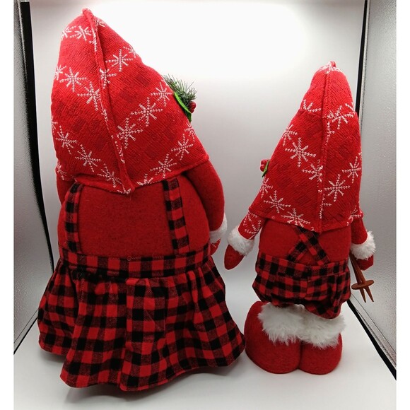 Christmas Holiday Plush Figurines Gnome Decor Set of 4 Knit Festive Seasonal - Picture 11 of 15